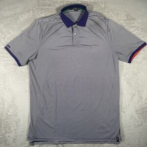 RLX‎ Ralph Lauren Performance Polo Mens XL Purple Porter Striped Short Sleeve